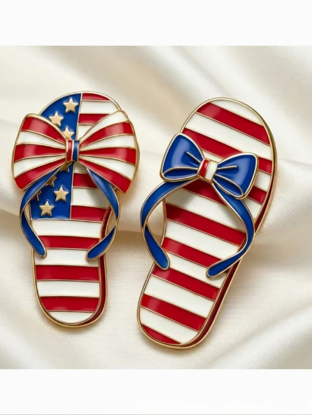 🌺Patriotic Brooch American Flag Flip Flop Brooch July 4th Brooch Labor Day - Picture 7 of 8